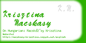 krisztina macskasy business card